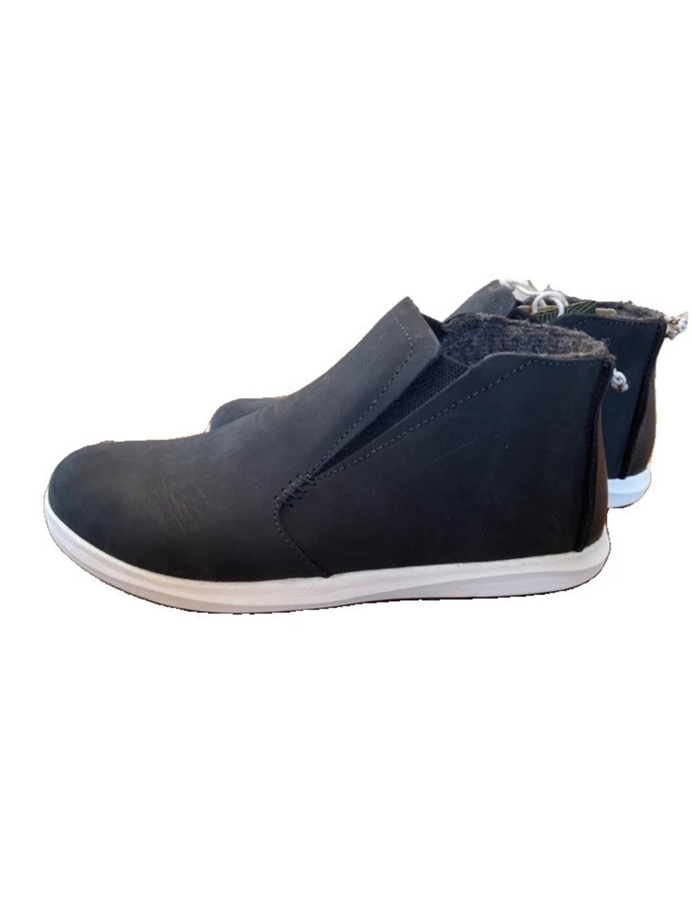 OluKai Black Slip-On Casual Ankle Booties with White Sole - Sz 10 Woman